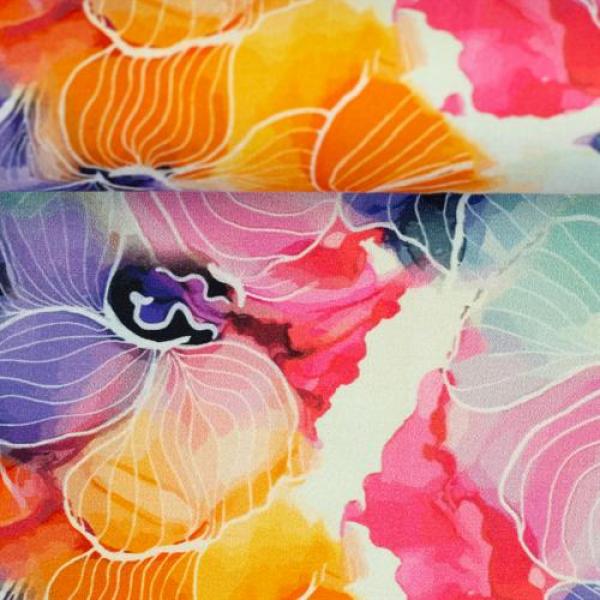 Viskosejersey Bunte Blüten